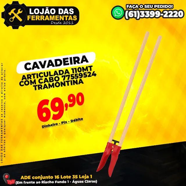 Cavadeira Articulada 110MT com Cabo * Tramontina