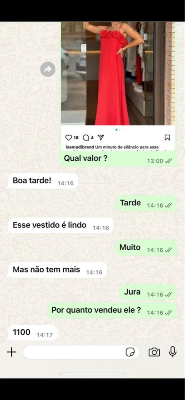 Vestido vermelho com rosas G - Foto 3