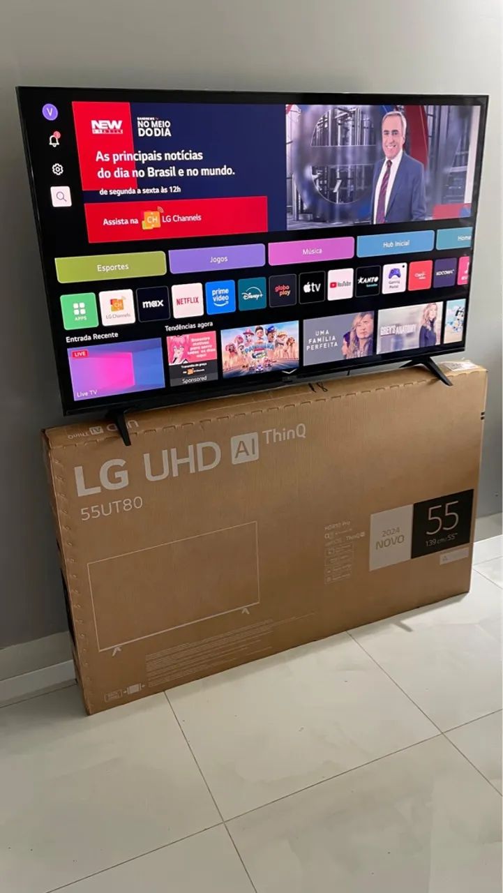 TV LG 55 polegadas 4K UHD AI ThinQ 55UT80 - Foto 4