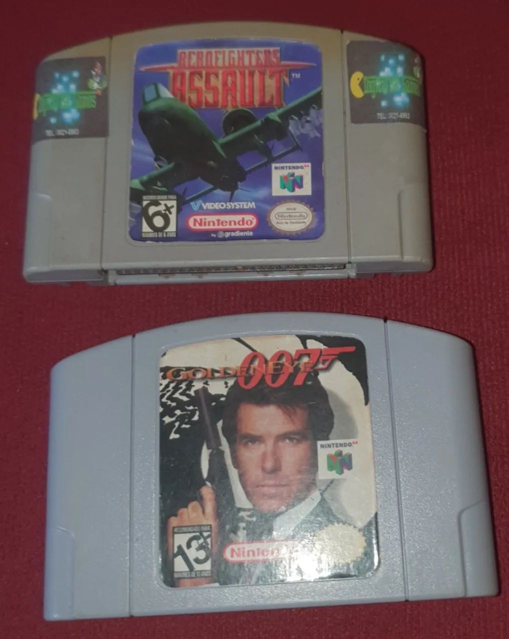 Console Nintendo 64 original com 2 controles, 2 jogos (007 e Aero Fighters Assault) - Foto 3