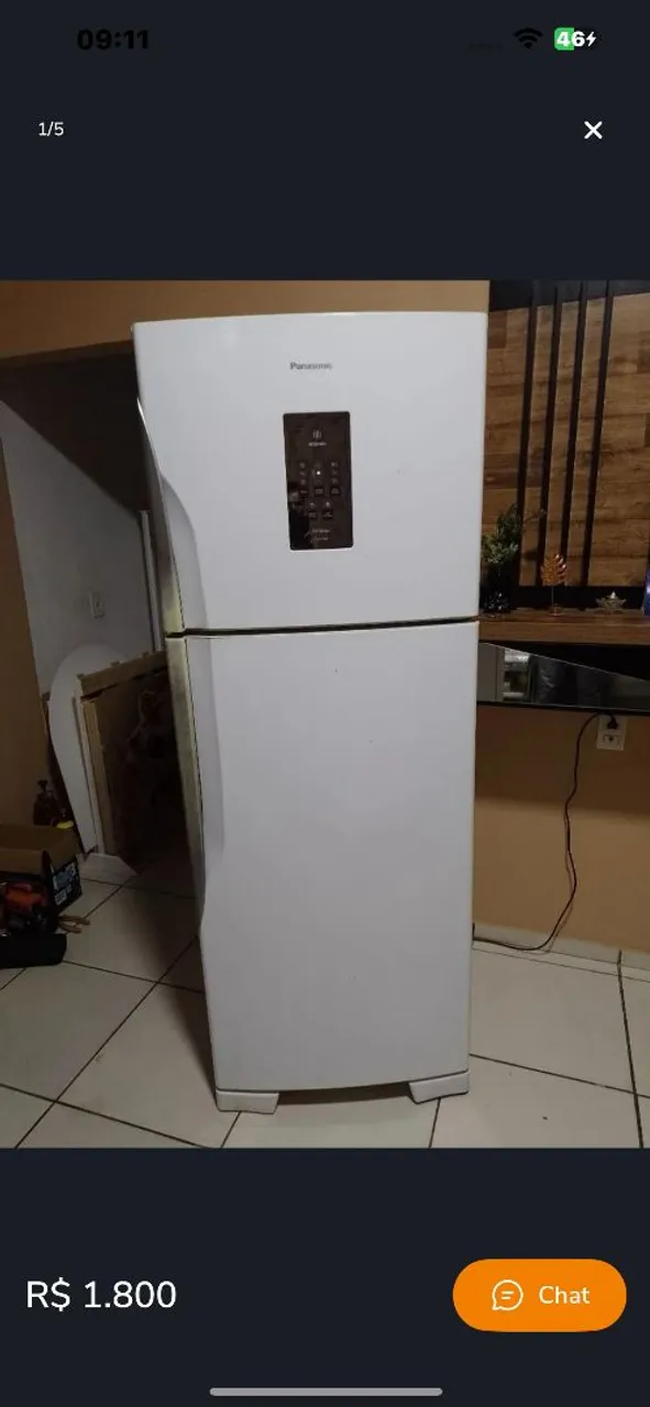 Geladeira Panasonic inverter com marcas de uso porém gelando perfeitamente