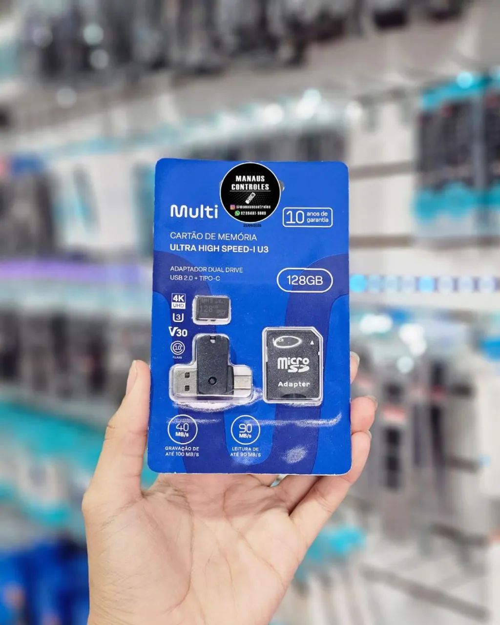 Cartão de Memória 128GB classe 10
