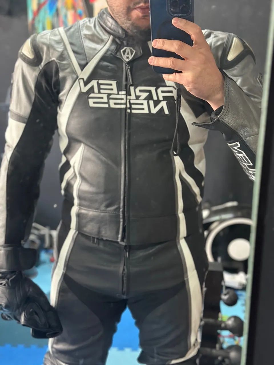 Macacão Arlen Ness Couro Moto Racing