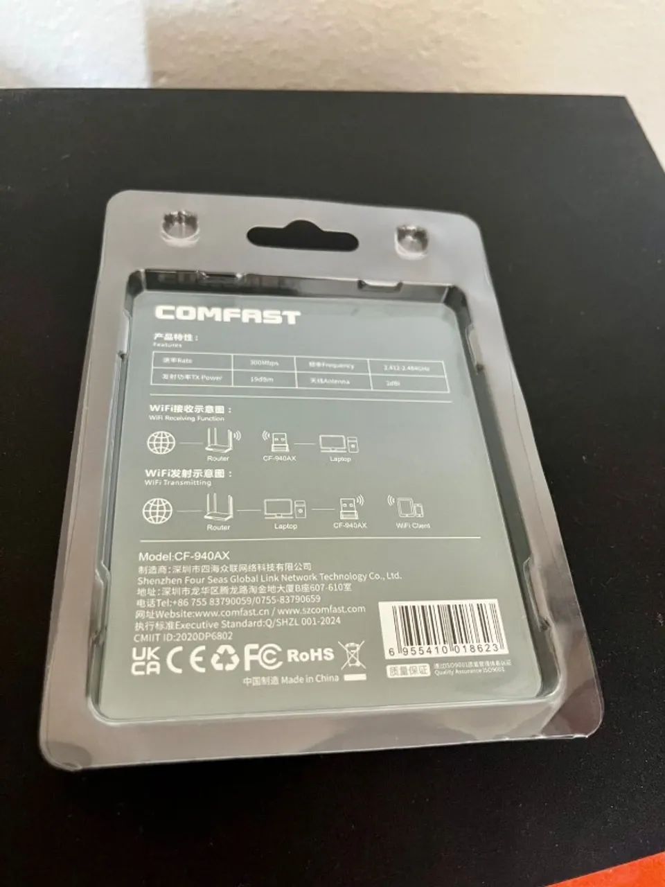 Adaptador USB Wi-Fi Comfast CF-940AX AX300 300Mbps - Foto 3
