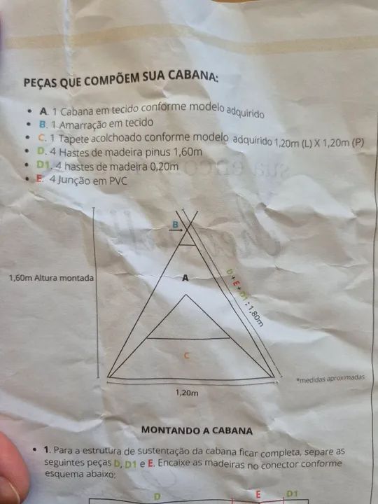Tenda Infantil para Brincar em Tecido - Foto 4