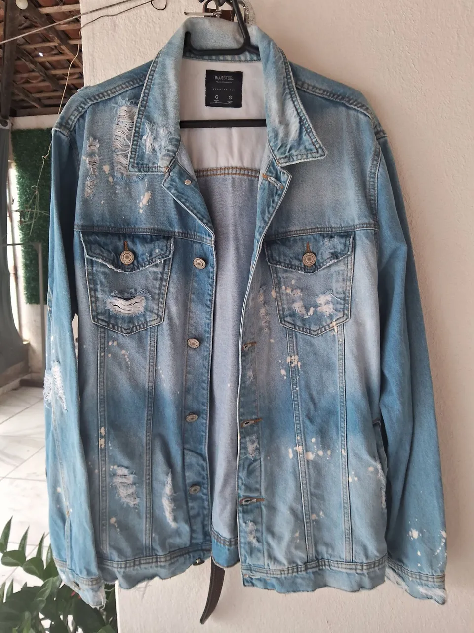 Jaqueta Jeans Azul Destroyed - BLUESTEEL