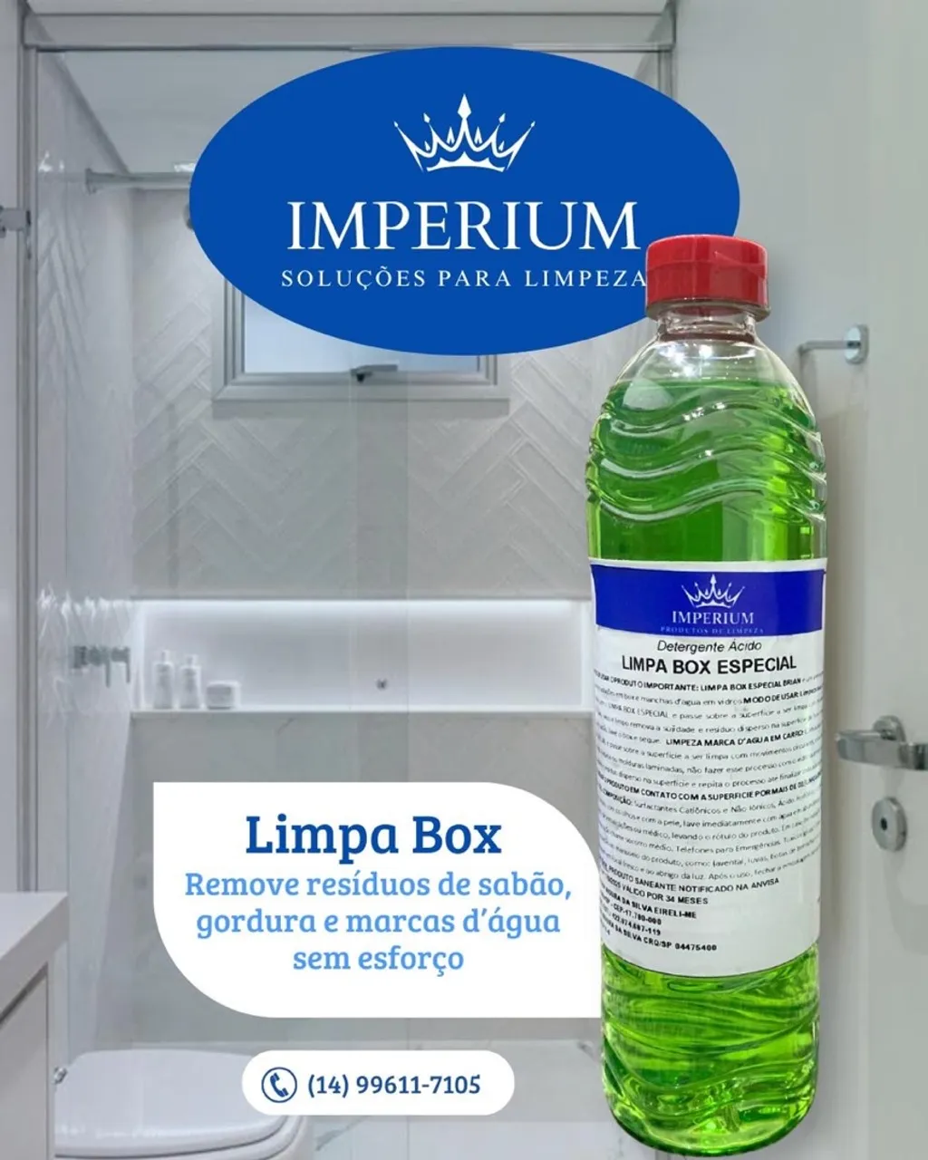 Limpa Box Imperium - Remove Resíduos e Marcas d'Água