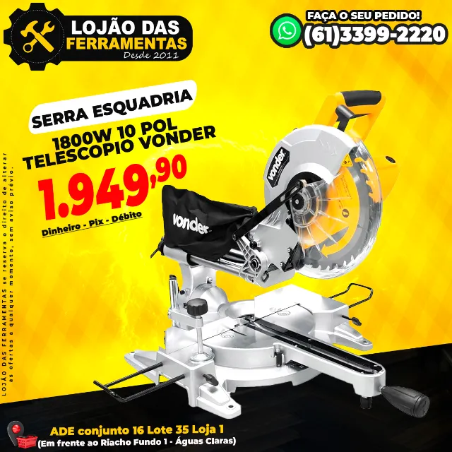 Serra Esquadria 1800w 10 Pol Telescopio Vonder
