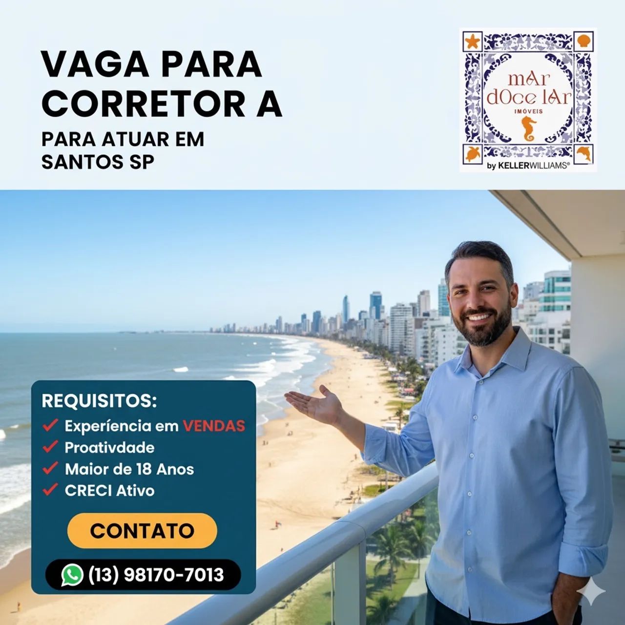 Corretor(a) de Imóveis - Santos/SP | Comissão Alta