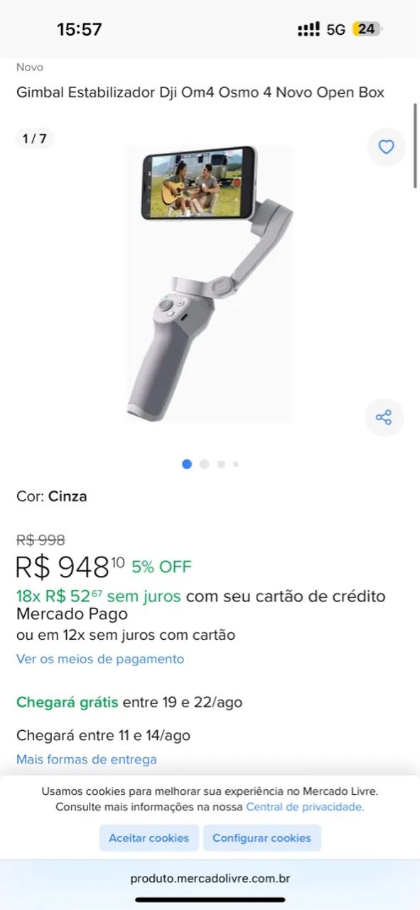 ESTABILIZADOR DE IMAGEM DJI OM4 impecável ! - Foto 5