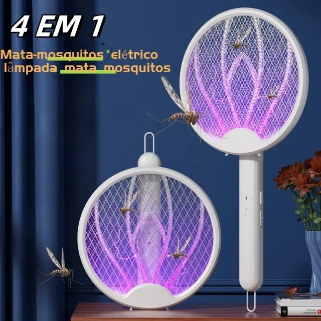 Raquete elétrica 4 em 1 dobrável