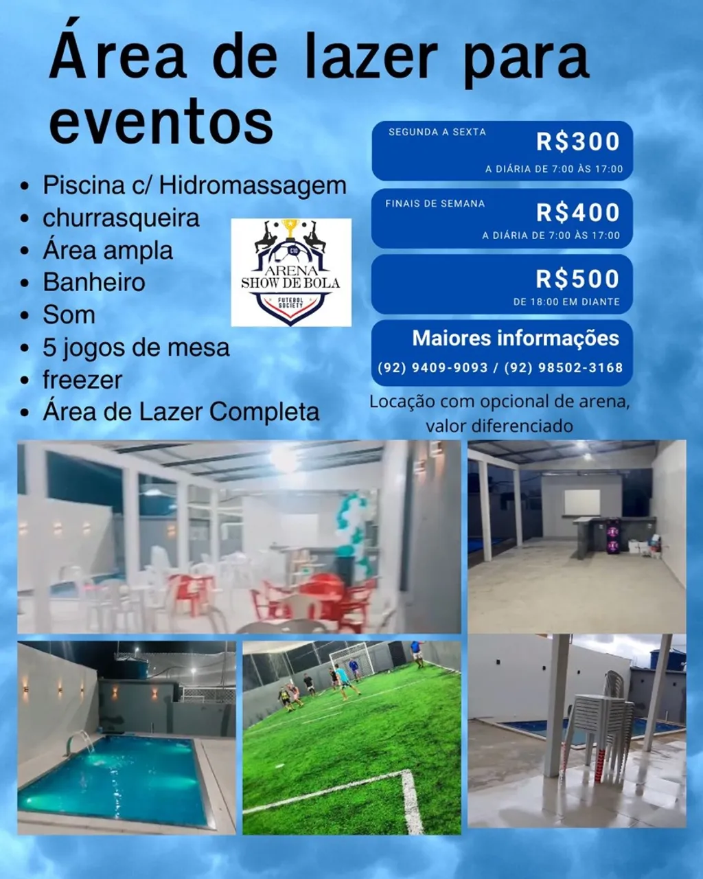 Área de lazer e campo sintético venha fazer seu evento (colônia Antonio Aleixo)