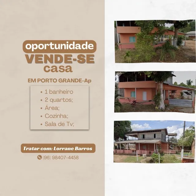 Vendo casa em Porto Grande 