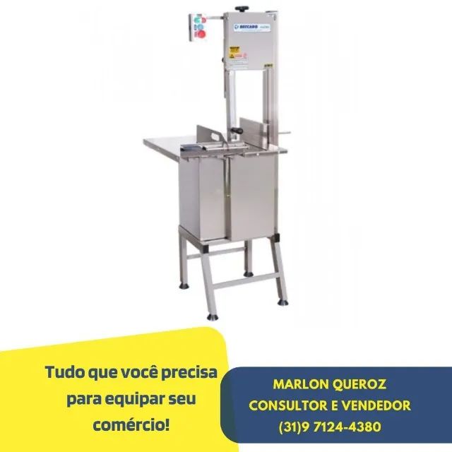 Serra Fita de Carnes Beccaro 2,55 Inox Bivolt com Pé