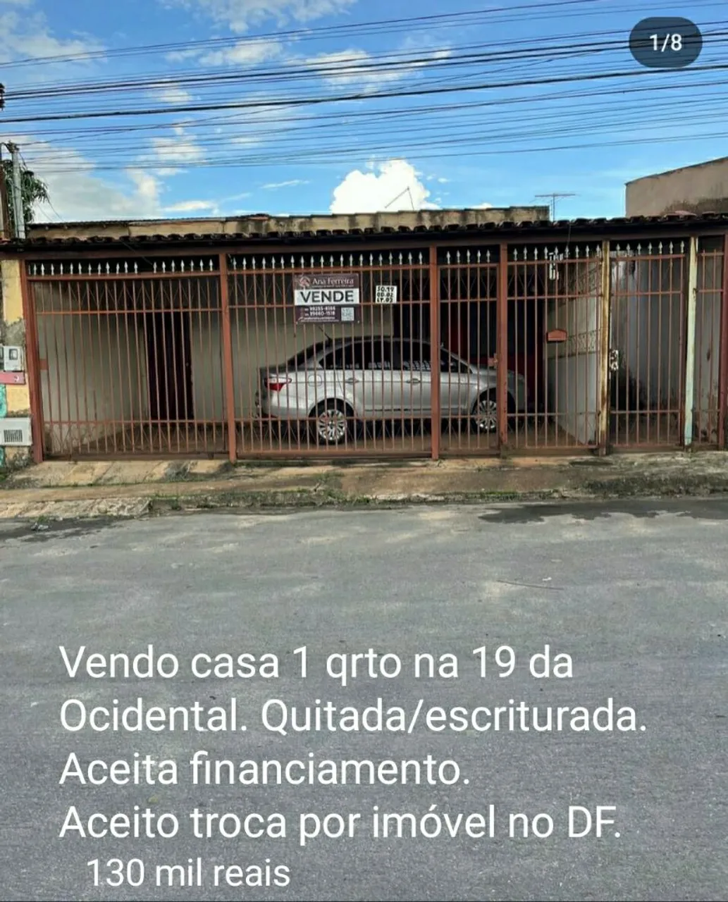 Vendo ou Alugo casa 1 quarto OCIDENTAL 