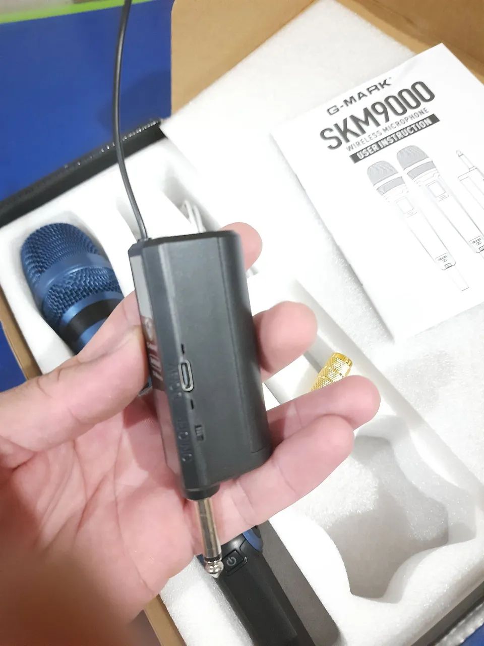 Microfone Sem Fio G-MARK SKM9000 - Azul - Foto 4