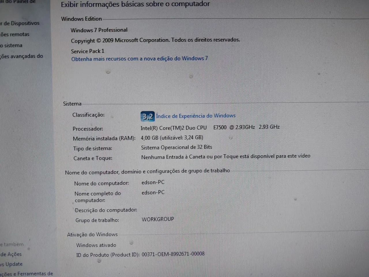 Computador Intel Core2 Duo E750064374417368065123