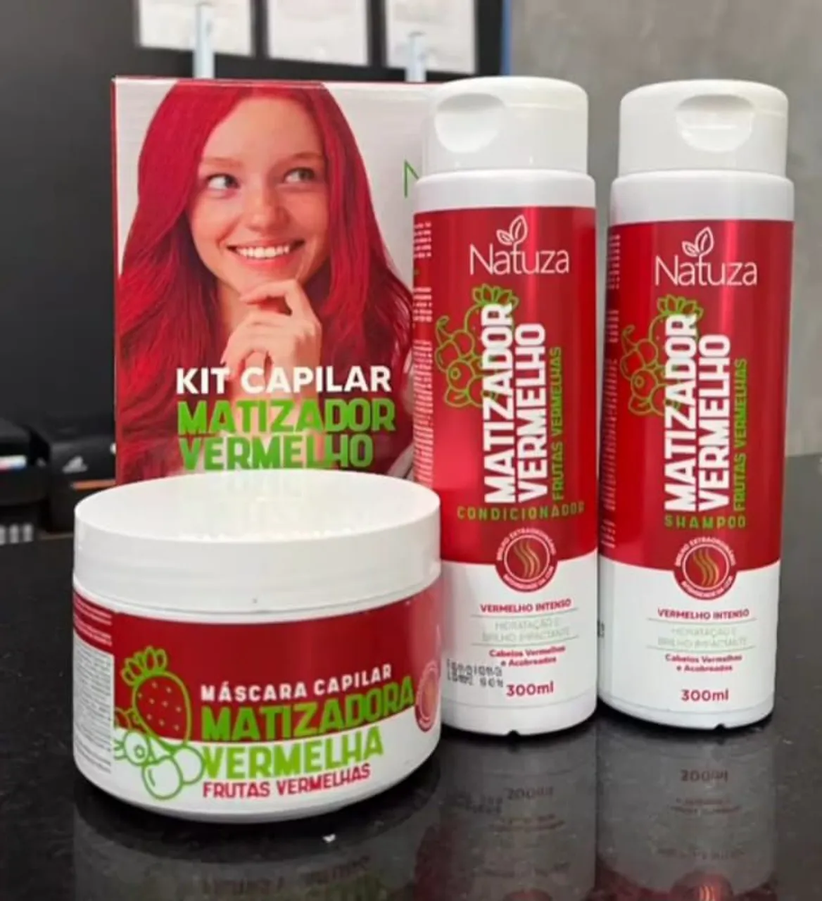 Kit Matizador Vermelho Natuza - Cabelos Vibrantes
