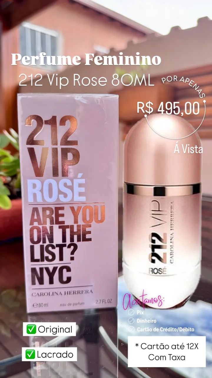 Perfume Feminino 212 Vip Rose 80ML Original  - Foto 2