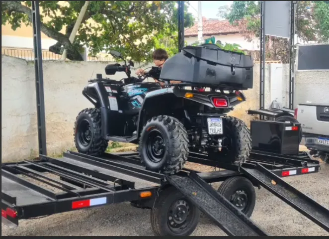 Carretinha Reforçada 2022 para Transporte de 3 Quadriciclos ou 1 UTV - Semi-nova e Pronta