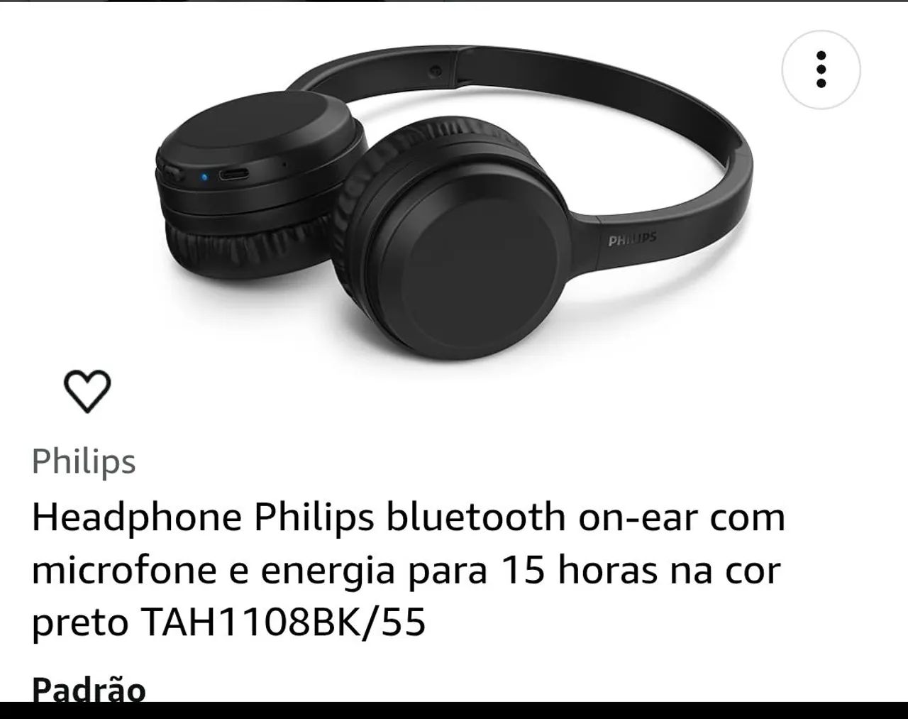 Fone de Ouvido Philips Bluetooth On-Ear com Microfone - Preto
