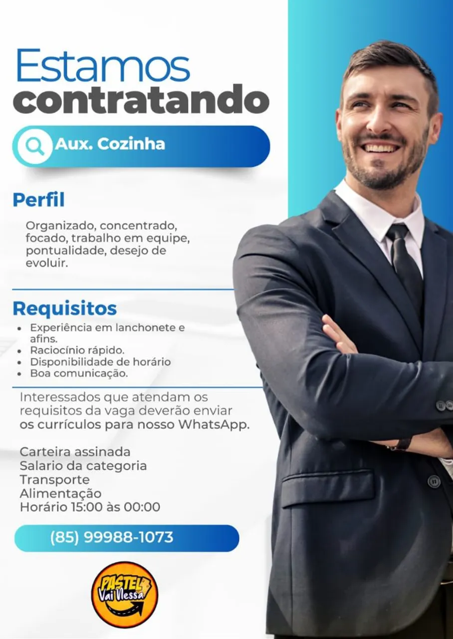 Vaga para Aux de Montador de Pastel 