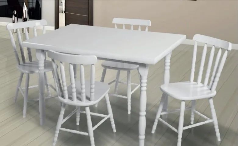 Mesa 1,20 X 80 + 4 Cadeiras - Foto 2