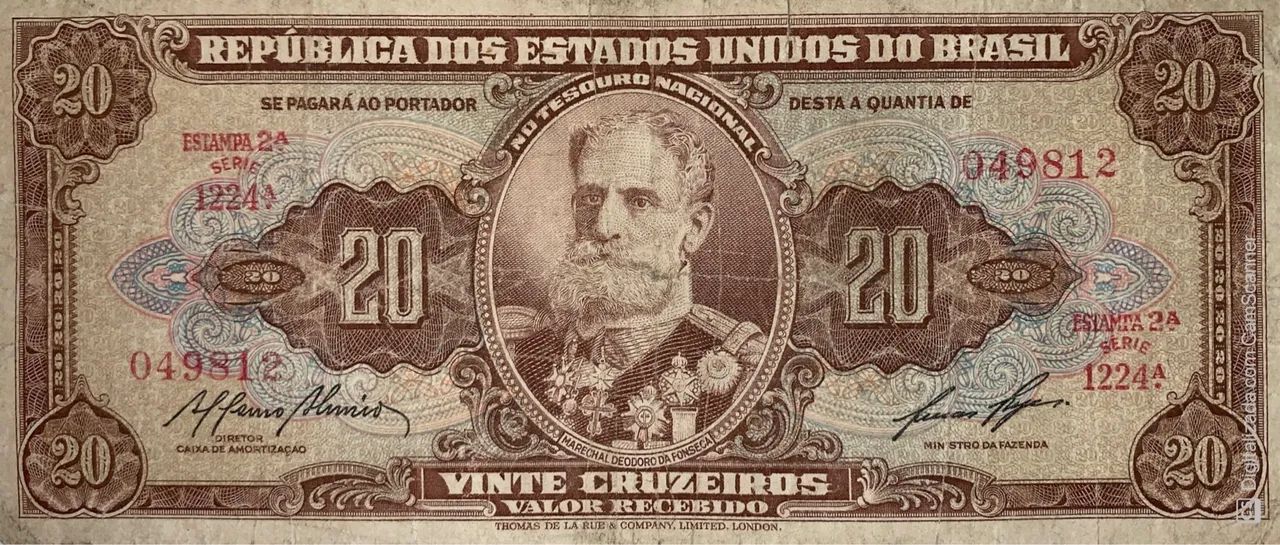 20 CRUZEIROS (2º ESTAMPA) (Deodoro da Fonseca) Série 1224 - Foto 3