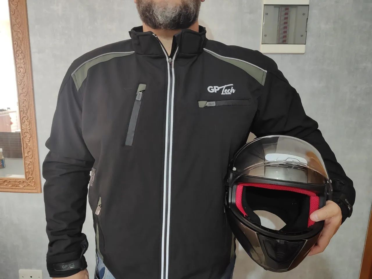 Jaqueta Masculina GP TECH + Capacete LS2