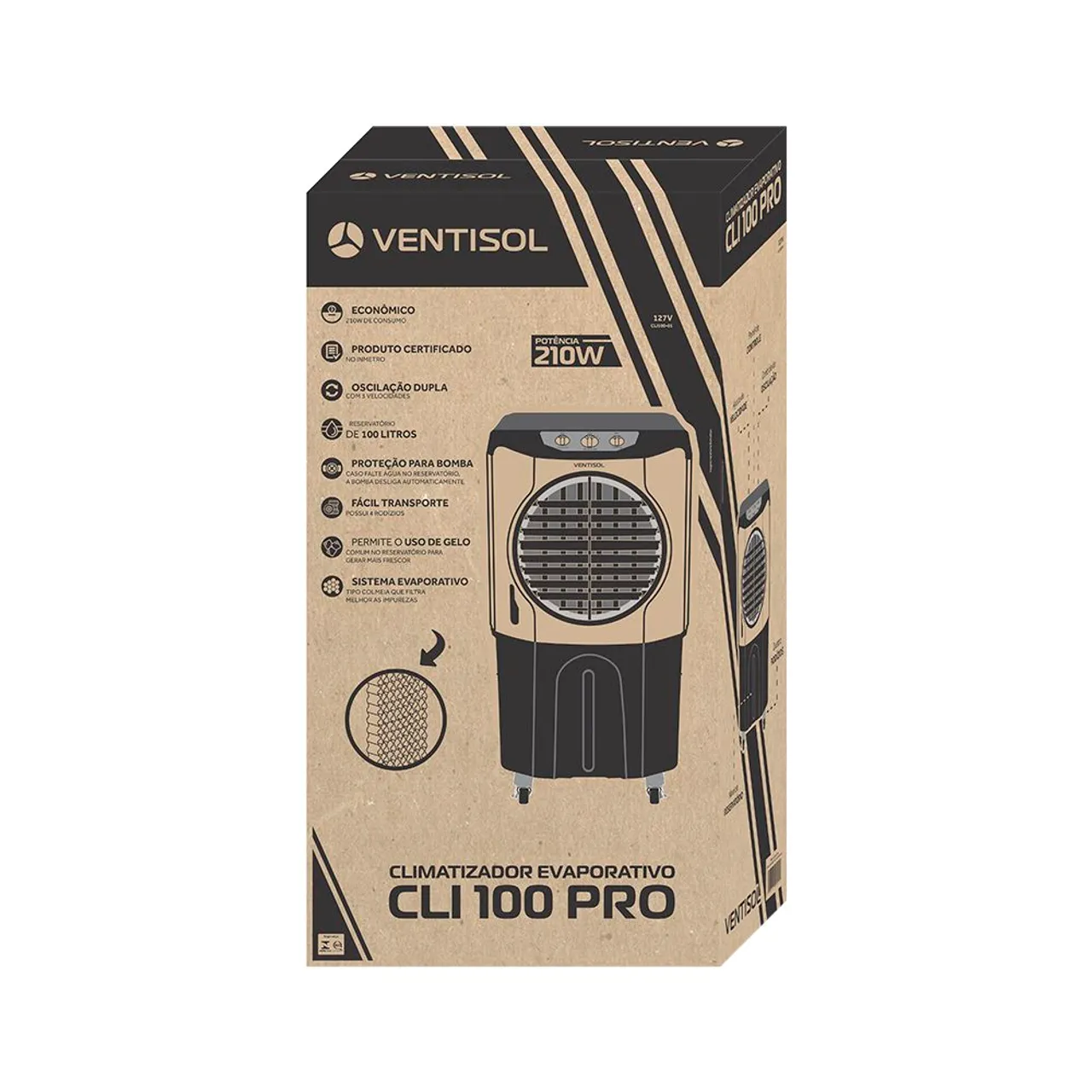Climatizador Evaporativo Ventisol CLI 100 PRO