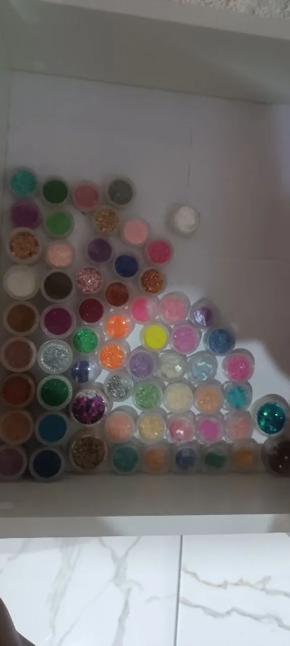 Kit glitter e pedras para unhas 