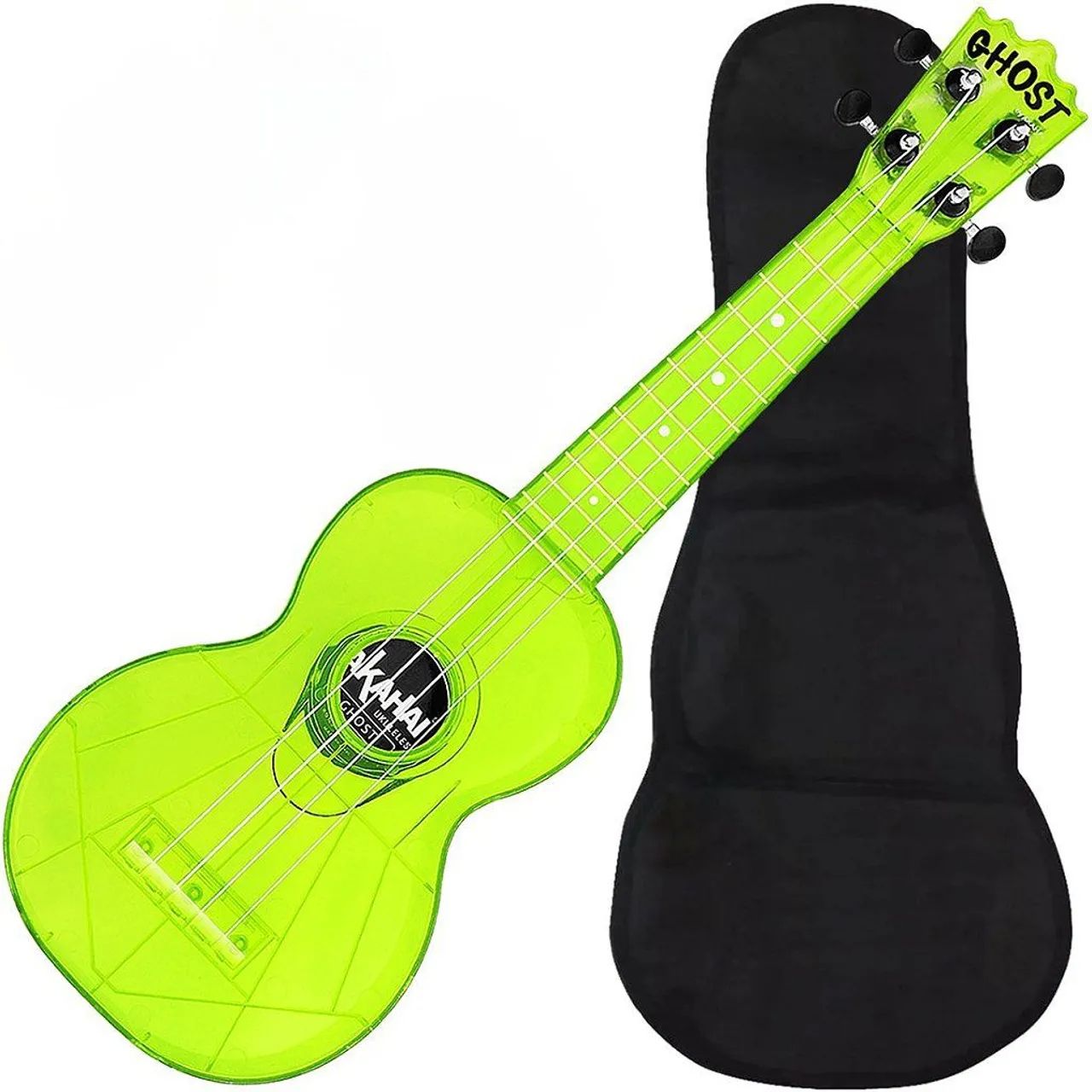 Ukulele acrílico verde neon + case 