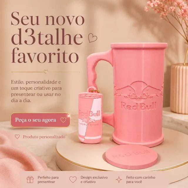 Kit Caneca com Tampa e Abridor de Lata - Estampa Red Bull - Foto 4