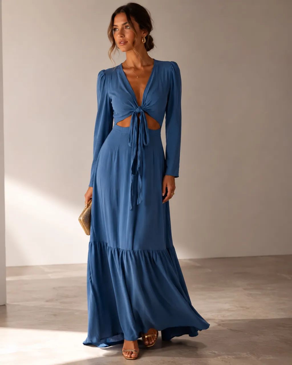 Vestido longo azul 
