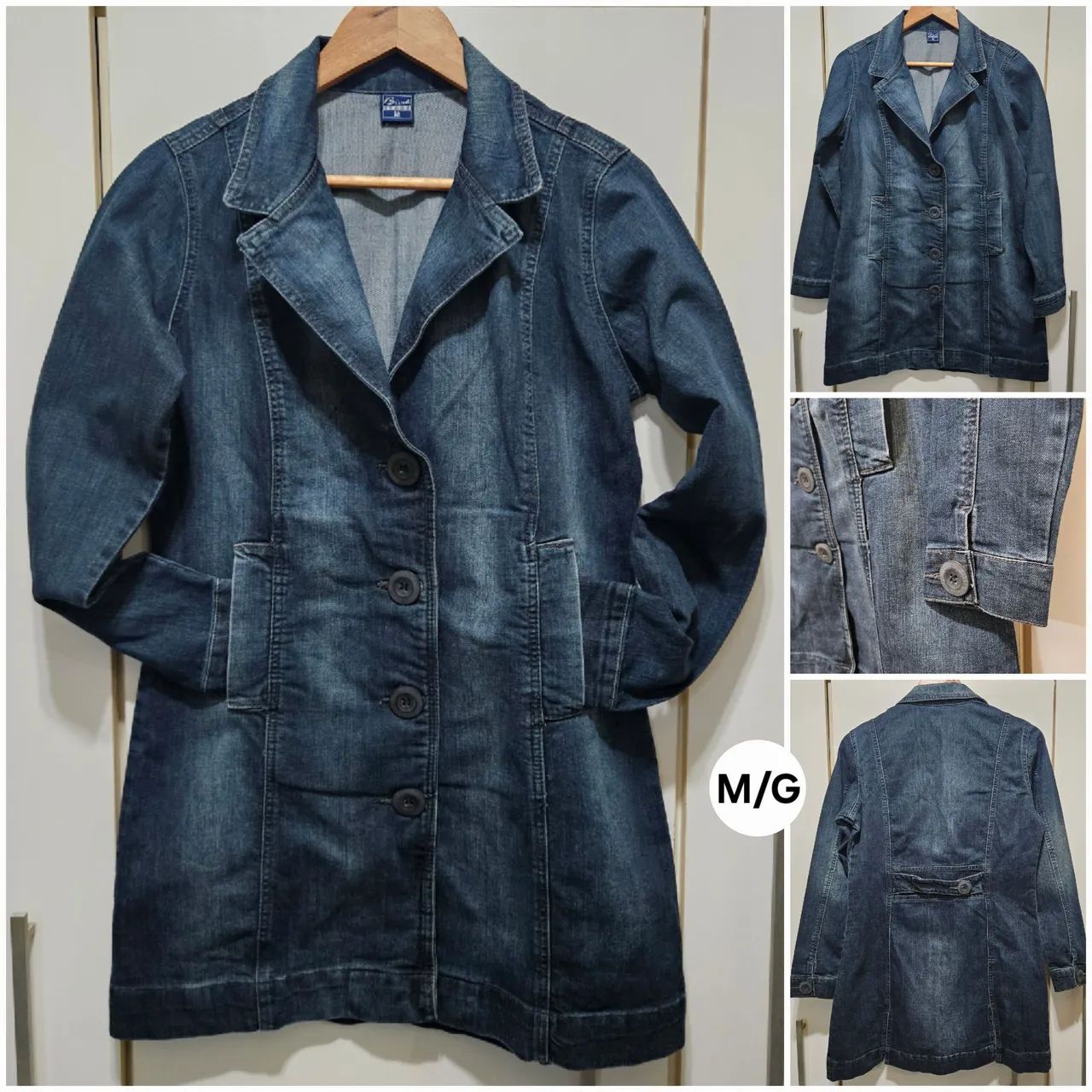 Sobretudo Jeans Clássico Tam M-G 