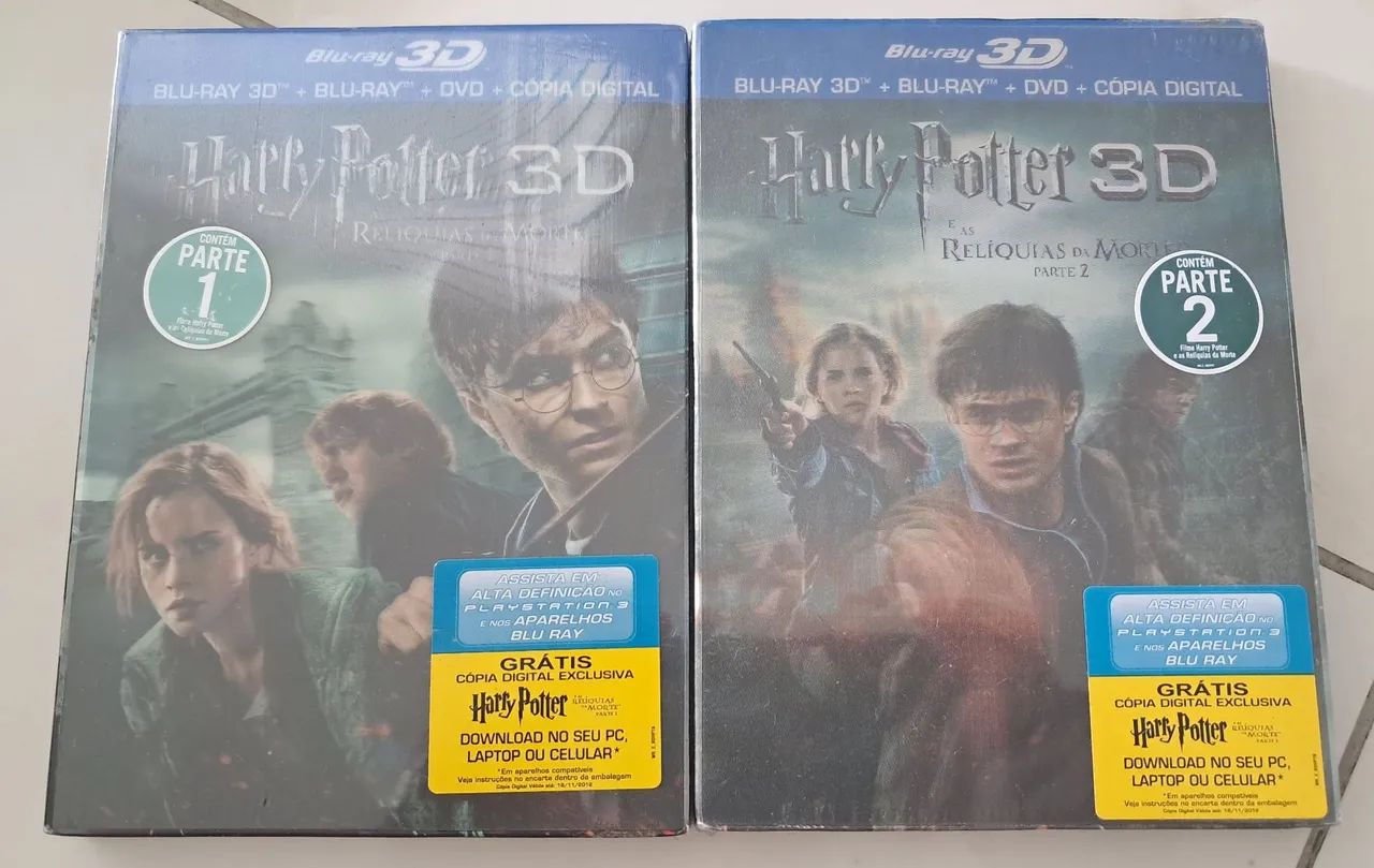 Harry Potter e As Reliquias da Morte parte 1 e 2 - Blu-Ray 3D + Blu-Ray 