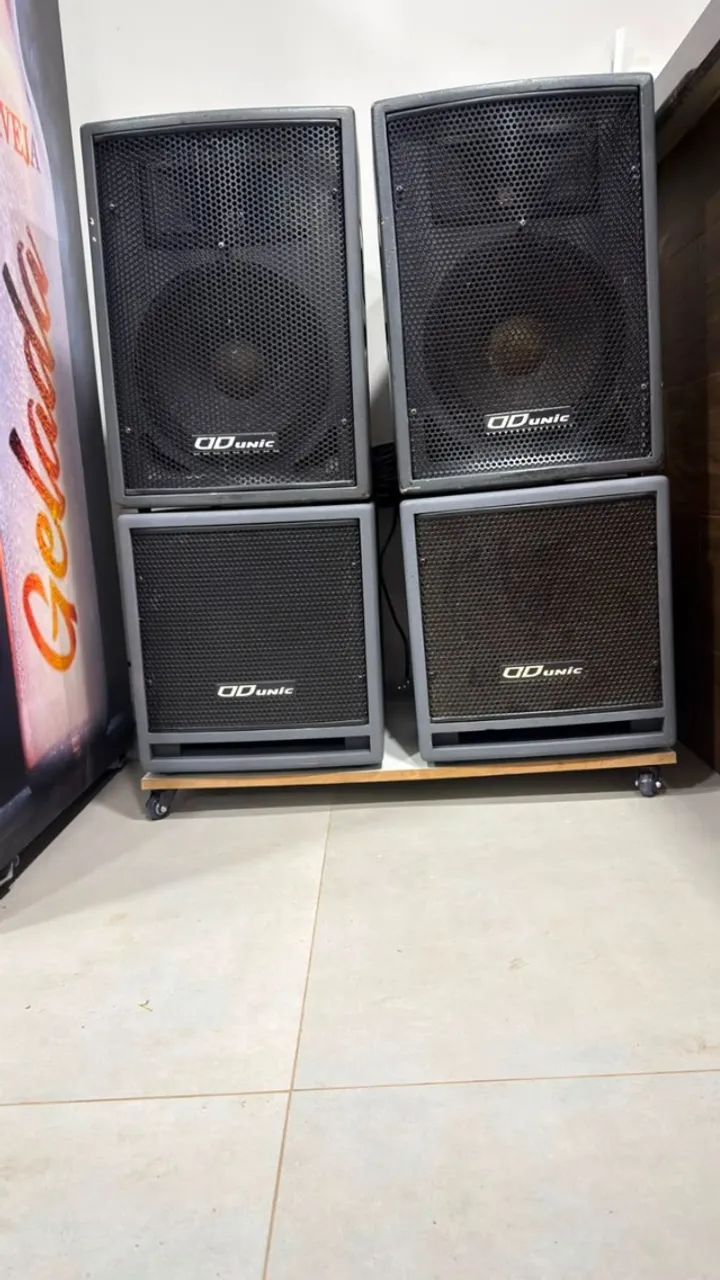 Par de sub e par de altas ativo/passivo UNIC 12 polegadas - Foto 4