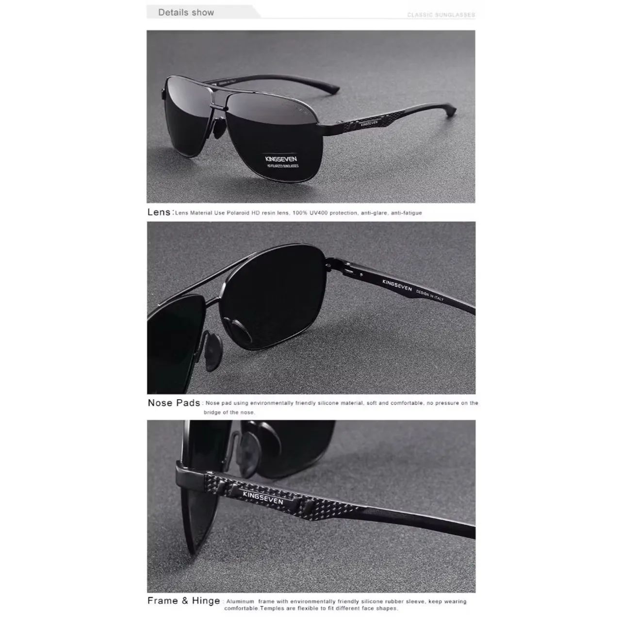 Óculos de Sol Kingseven 7188 Com Lentes Polarizadas - Foto 4