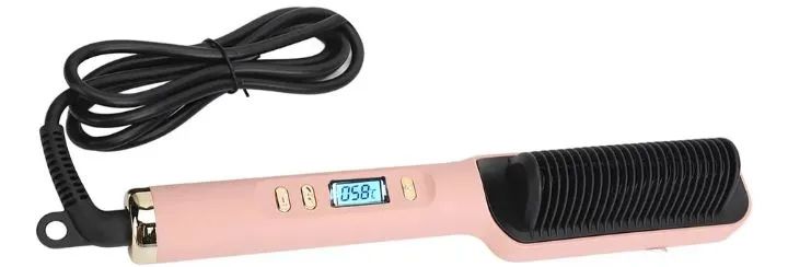 Escova Alisadora Elétrica Digital Rosa Nova - Prática e Rápida - Foto 2