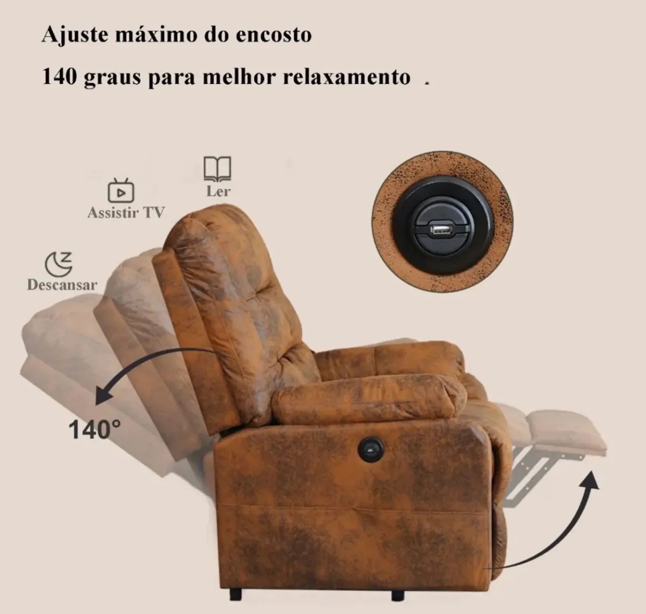 Cadeira reclinável massageadora  automática  - Foto 2