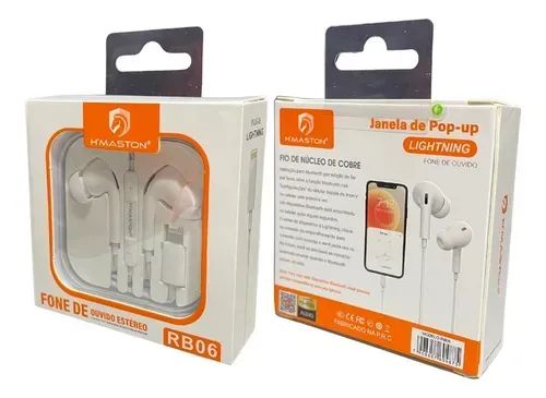 Fone de Ouvido Estéreo Lightning Hmaston RB06
