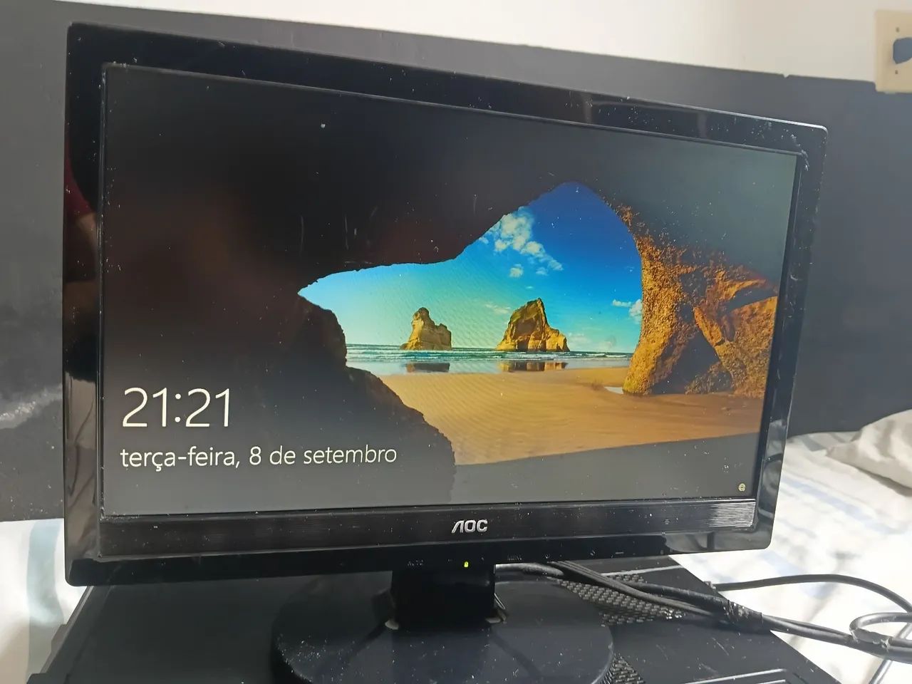 Monitor AOC 15.6" Widescreen - Modelo 1619Swa (Funcionando) - Foto 2