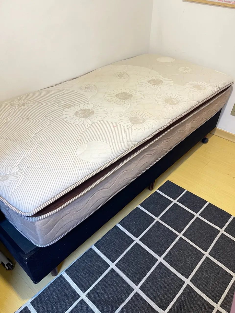 Cama de solteiro - Colchão e base com pés - Foto 2