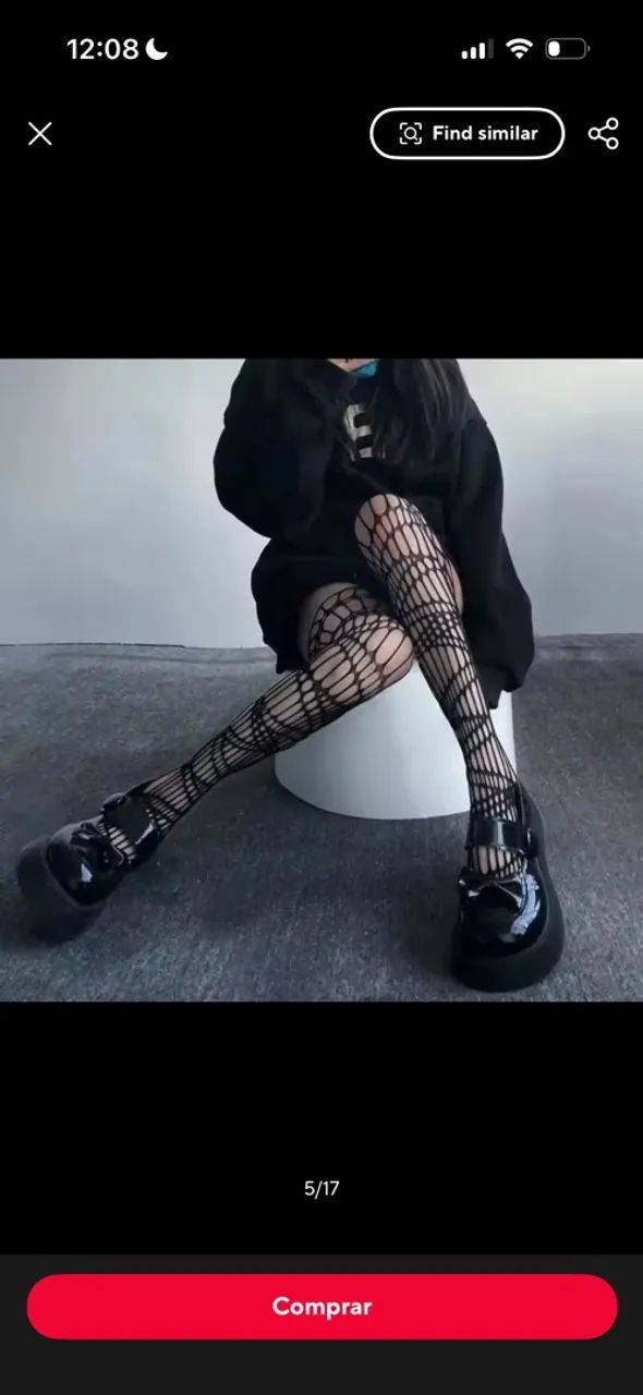 meia calça arrastão diferente y2k - Foto 3