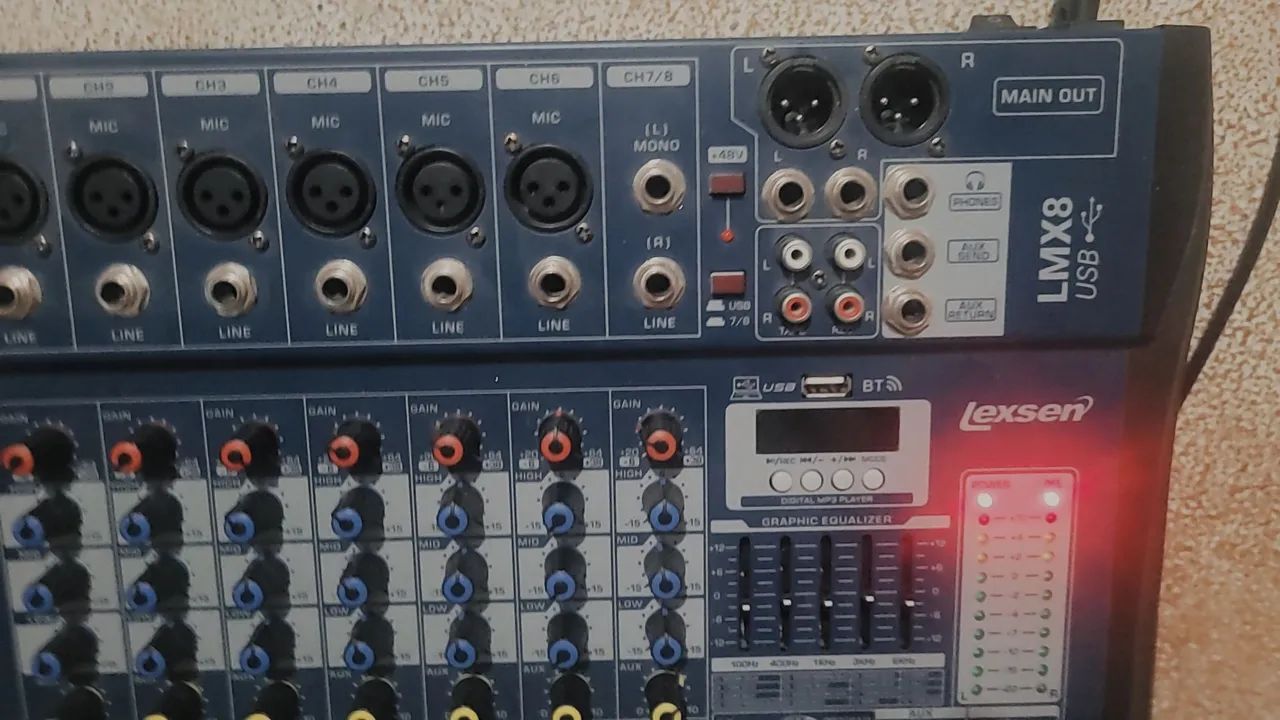 Mesa de Som 8 canais com USB e Bluetooth - Foto 2