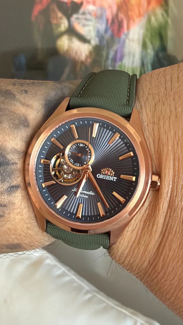 Orient Automático Open Heart rosé - Original Full Set