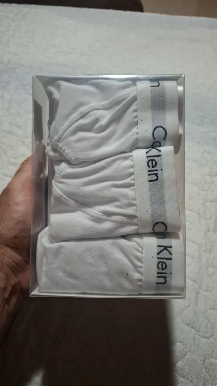 Pack Cueca Calvin Klein Algodão Stretch Branca. - Foto 2
