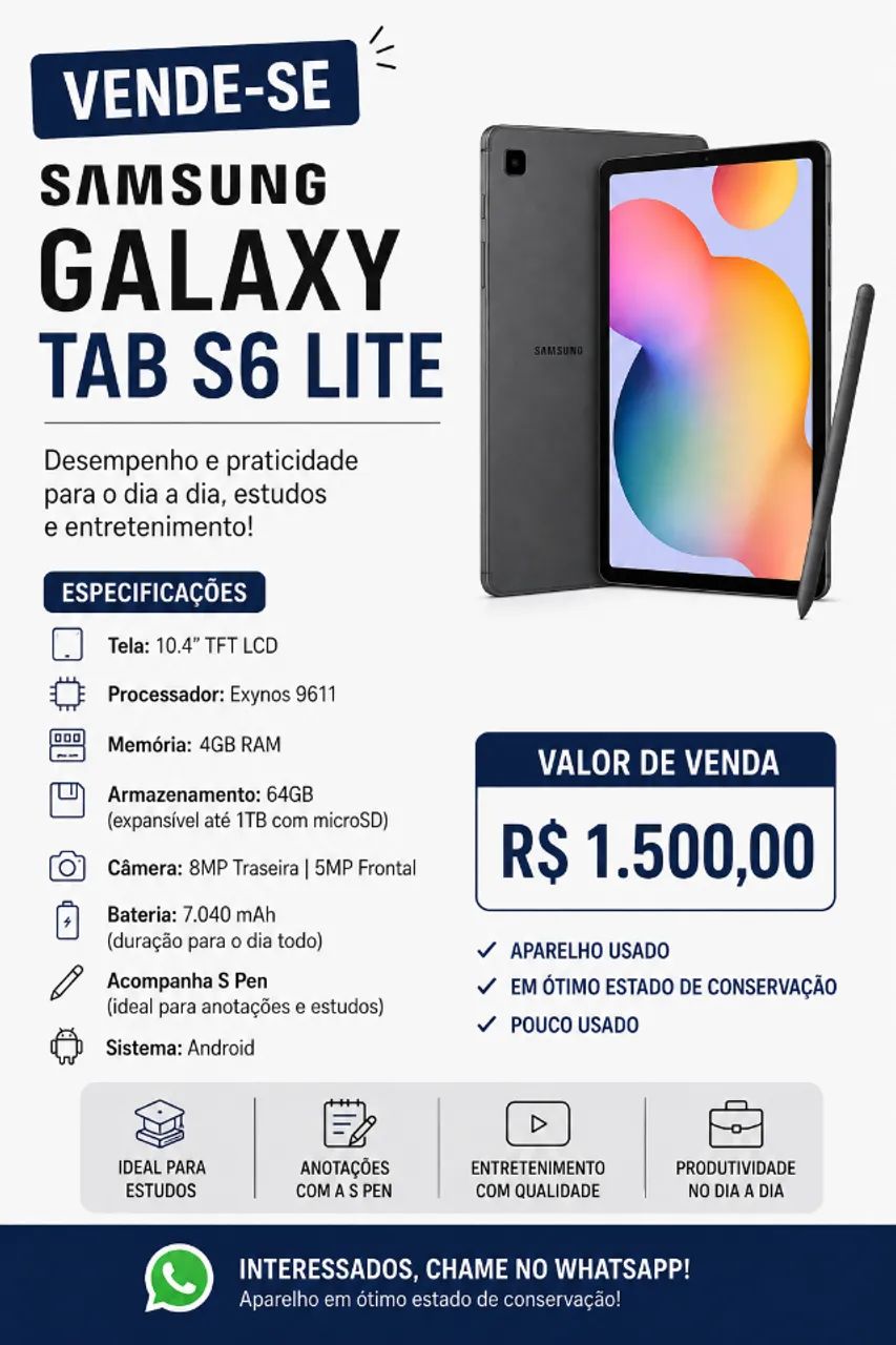Tablet Samsung s6 lite