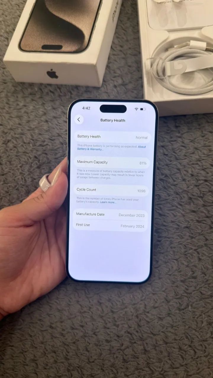 iphone 15 pro natural titanium 128gb - Foto 4