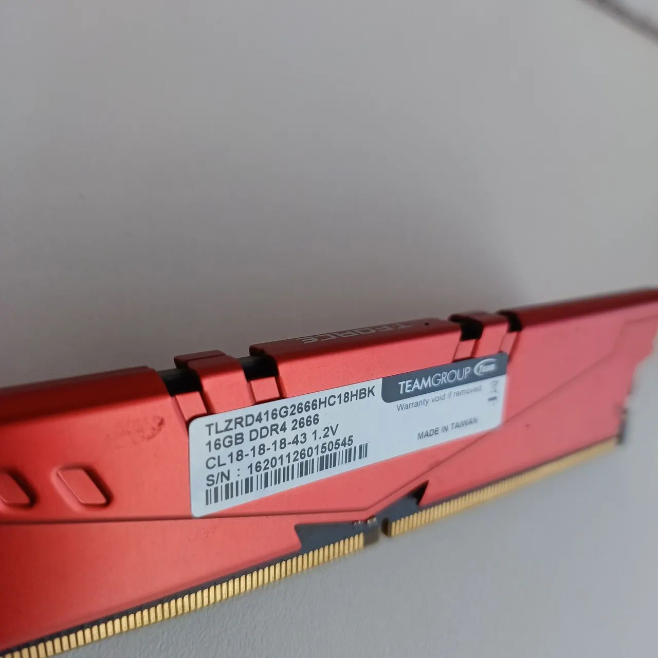 Memória RAM Desktop Gamer Team Group T-Force Vulcan Z 16GB DDR4 2666Mhz Red - DEFEITO - Foto 4